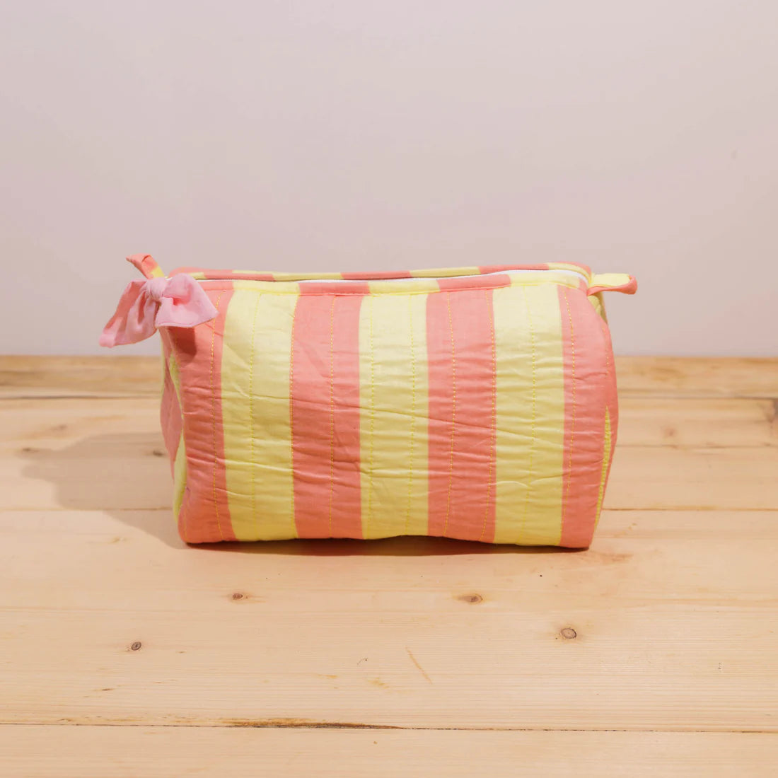 Wash Bag - Rhubarb & Custard Stripe
