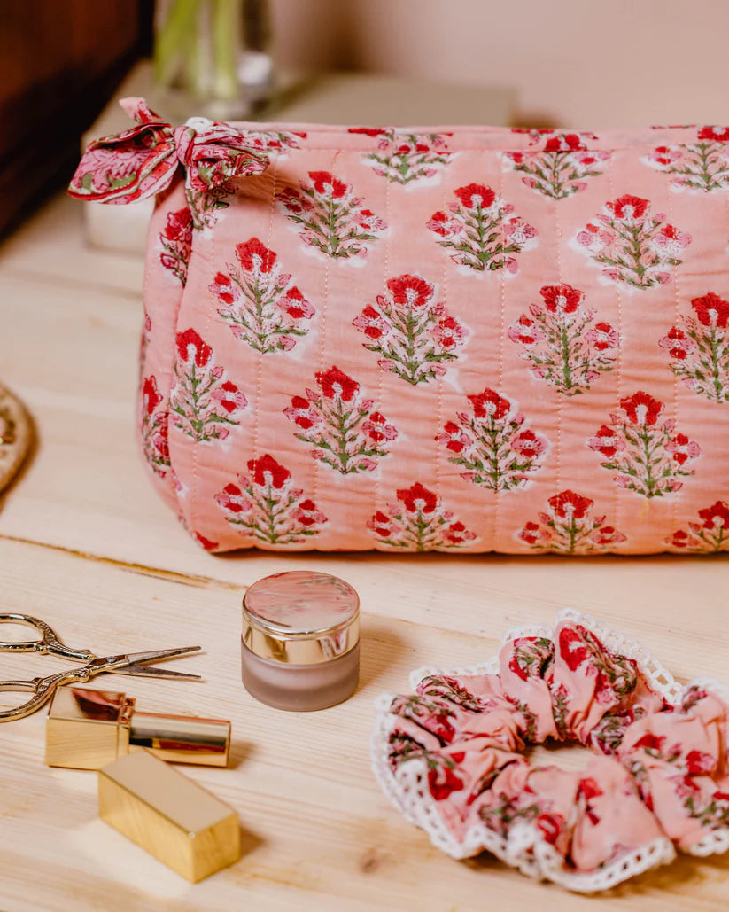 Wash Bag - Apricot Floral