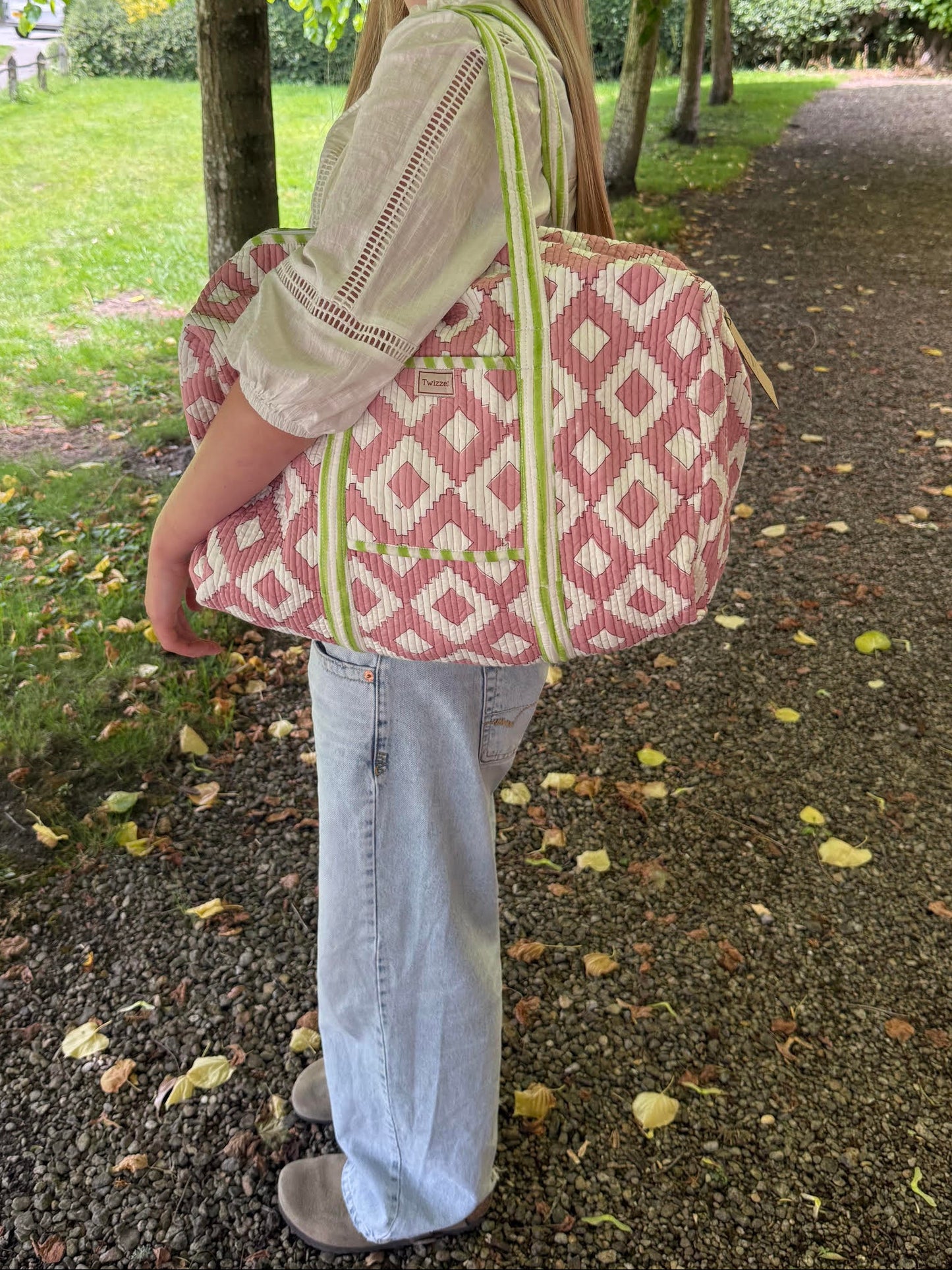 Weekender Bag - Pink Geometric
