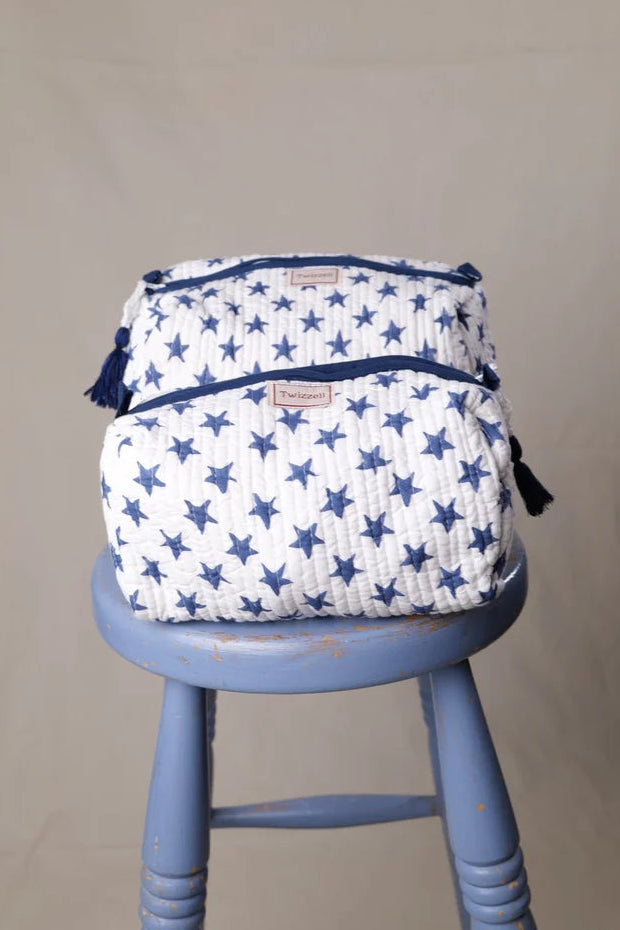 Wash Bag - Blue Stars