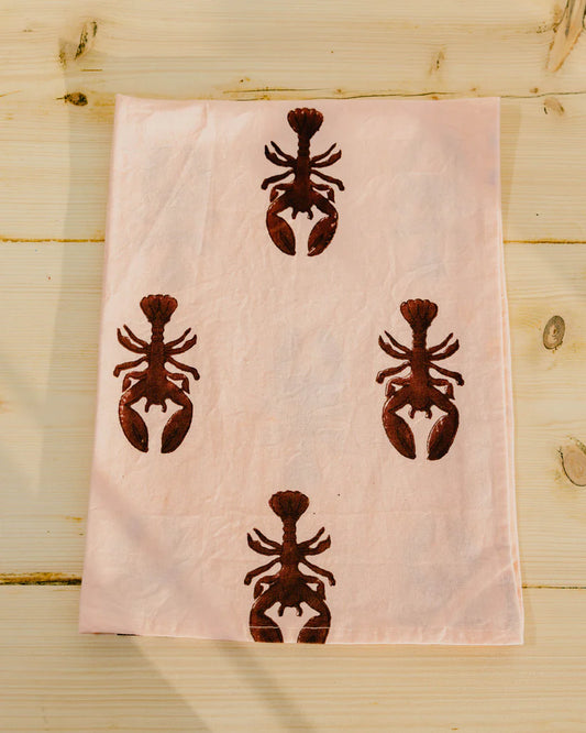 Tea Towel - Pink Lobster