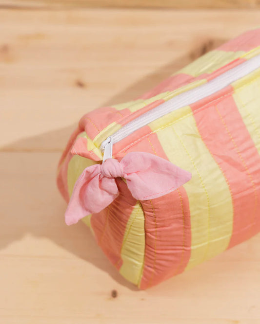 Wash Bag - Rhubarb & Custard Stripe