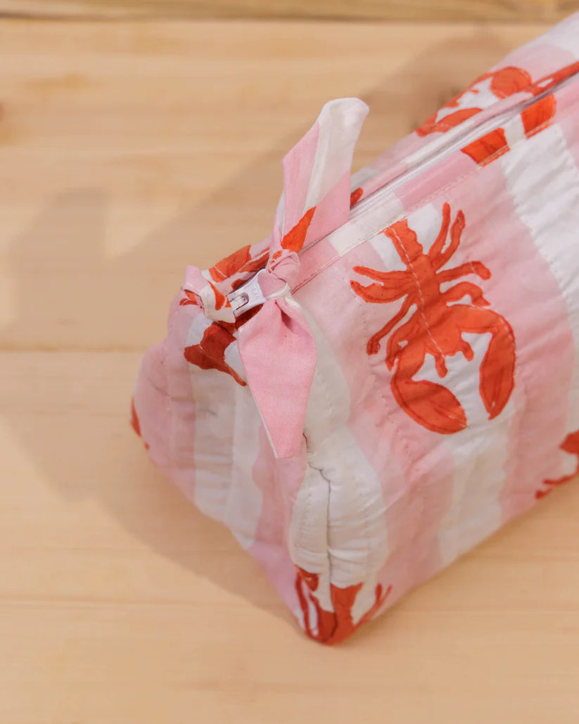 Wash Bag - Pink Lobster