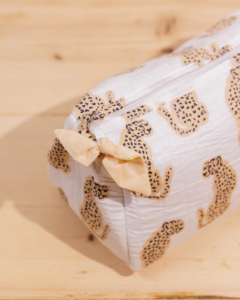 Wash Bag - White Leopard