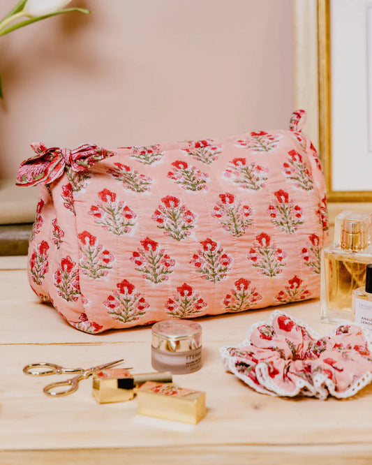 Wash Bag - Apricot Floral