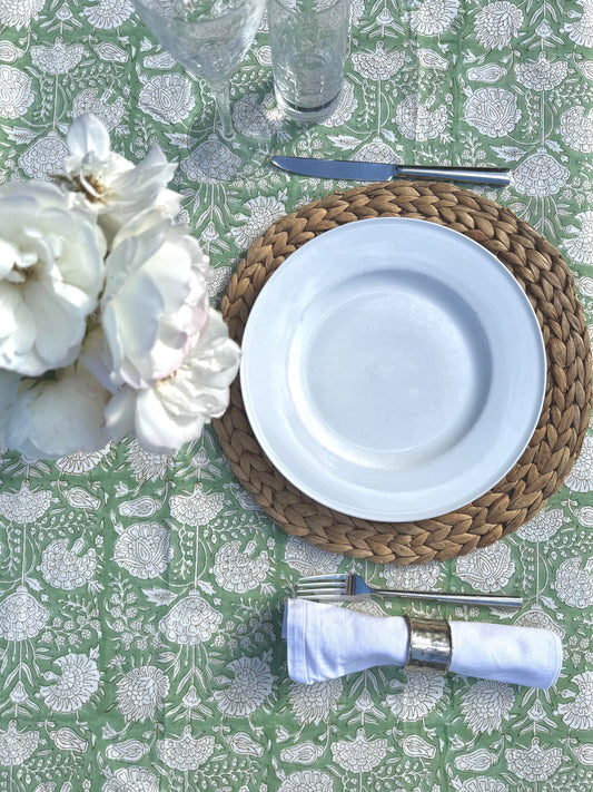 Pistachio Floral Table Cloth