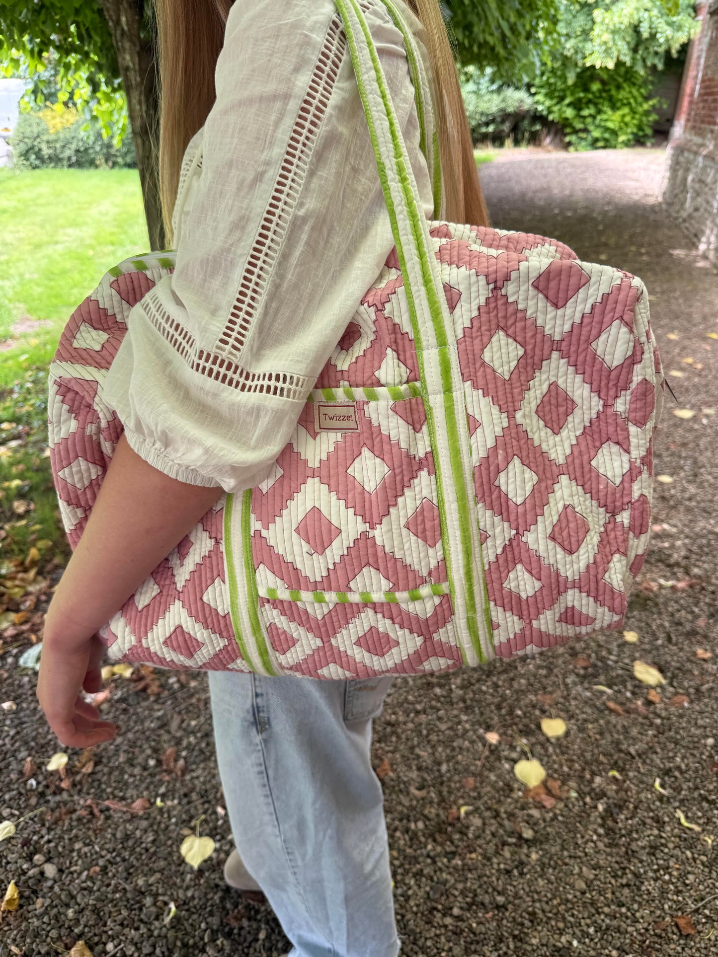 Weekender Bag - Pink Geometric