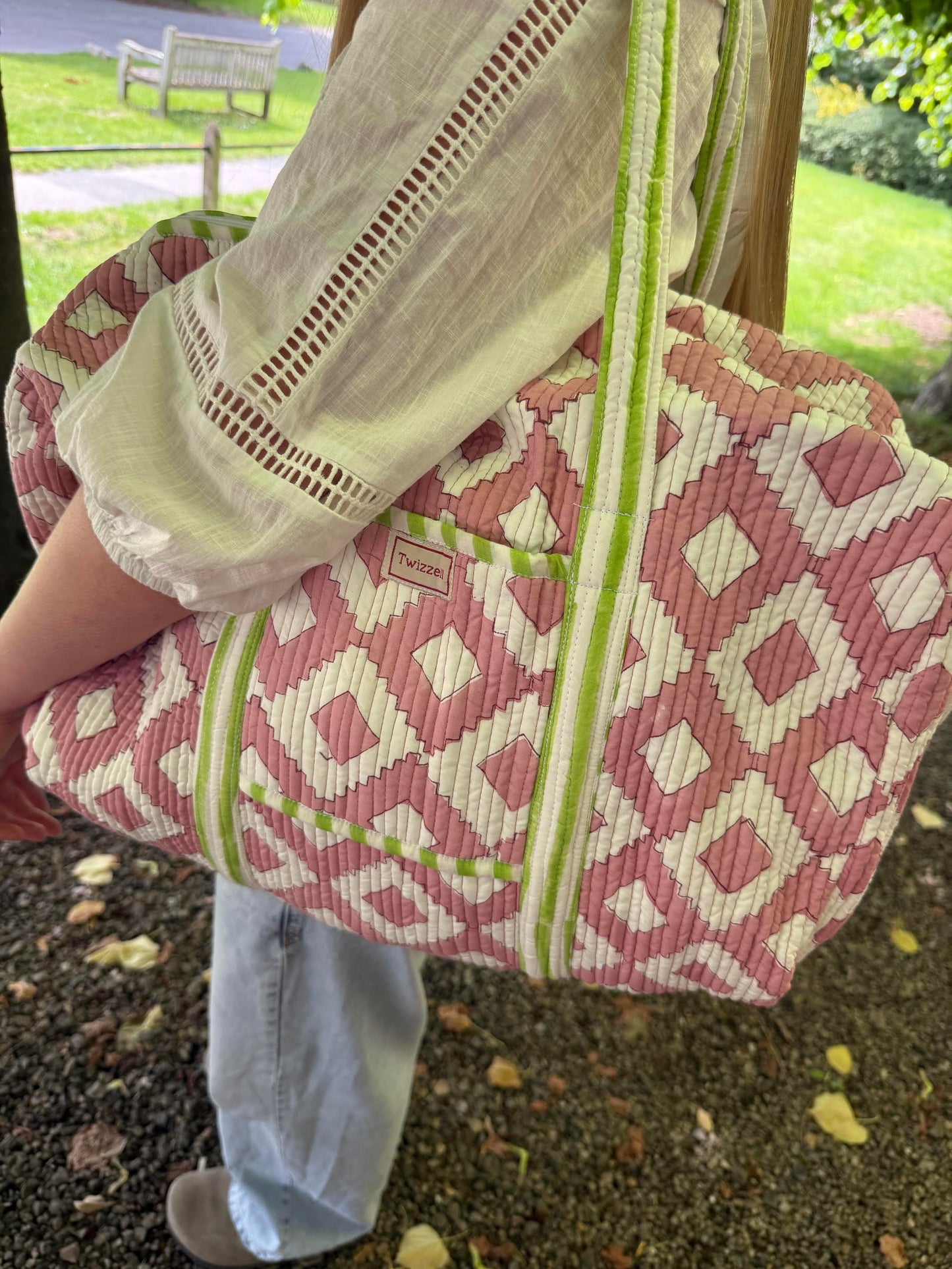 Weekender Bag - Pink Geometric