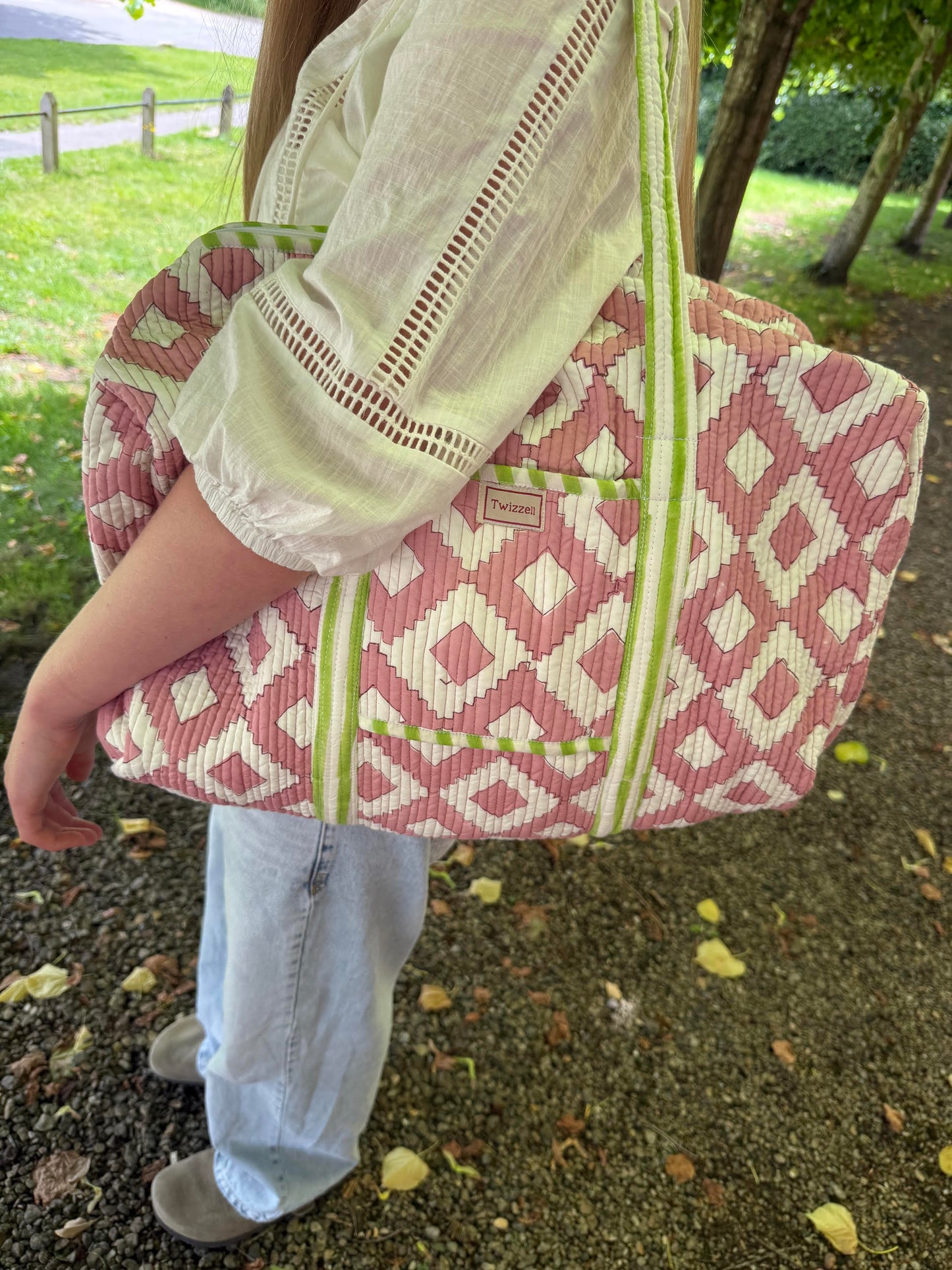 Weekender Bag - Pink Geometric